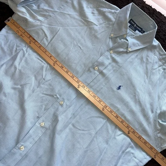 Ralph Lauren Blake Shirt Men's Size LARGE Blue Long Sleeve Button Down - Picture 6 of 7